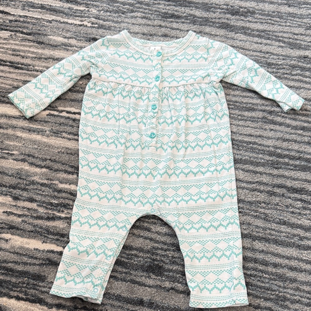 Nordstrom Baby Teal Checkered Onesie